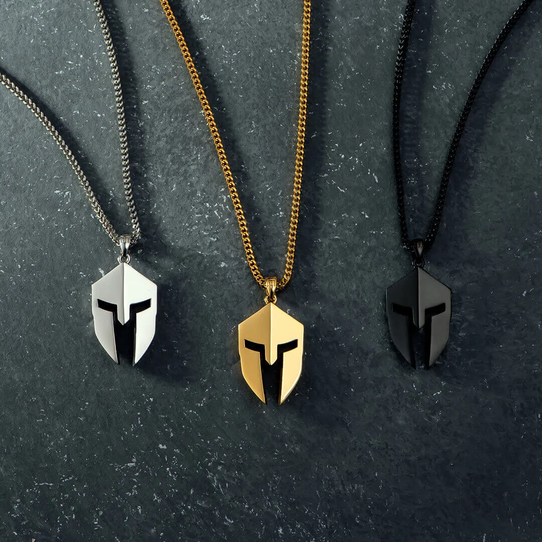 Spartan Helmet Pendant - Black