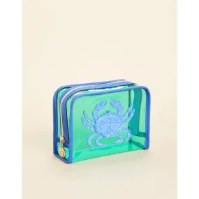 Spartina Iconic Clear Cosmetic Case - Blue Crab