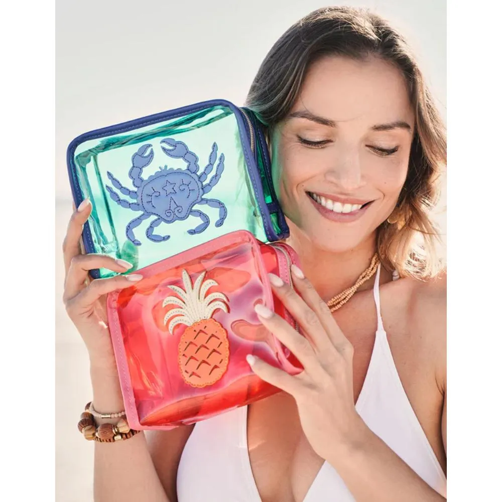 Spartina Iconic Clear Cosmetic Case - Blue Crab