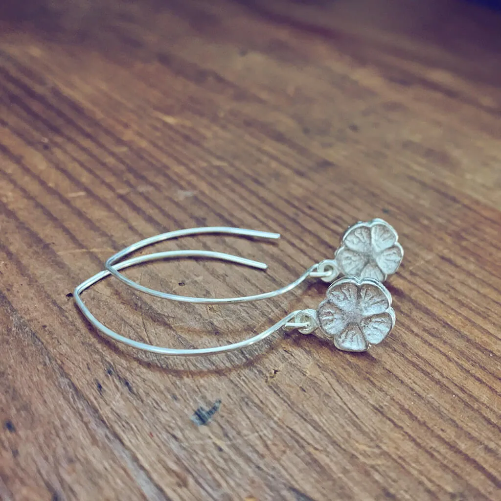 spring blossom // silver-plated baby botanical flower blossom charm earrings