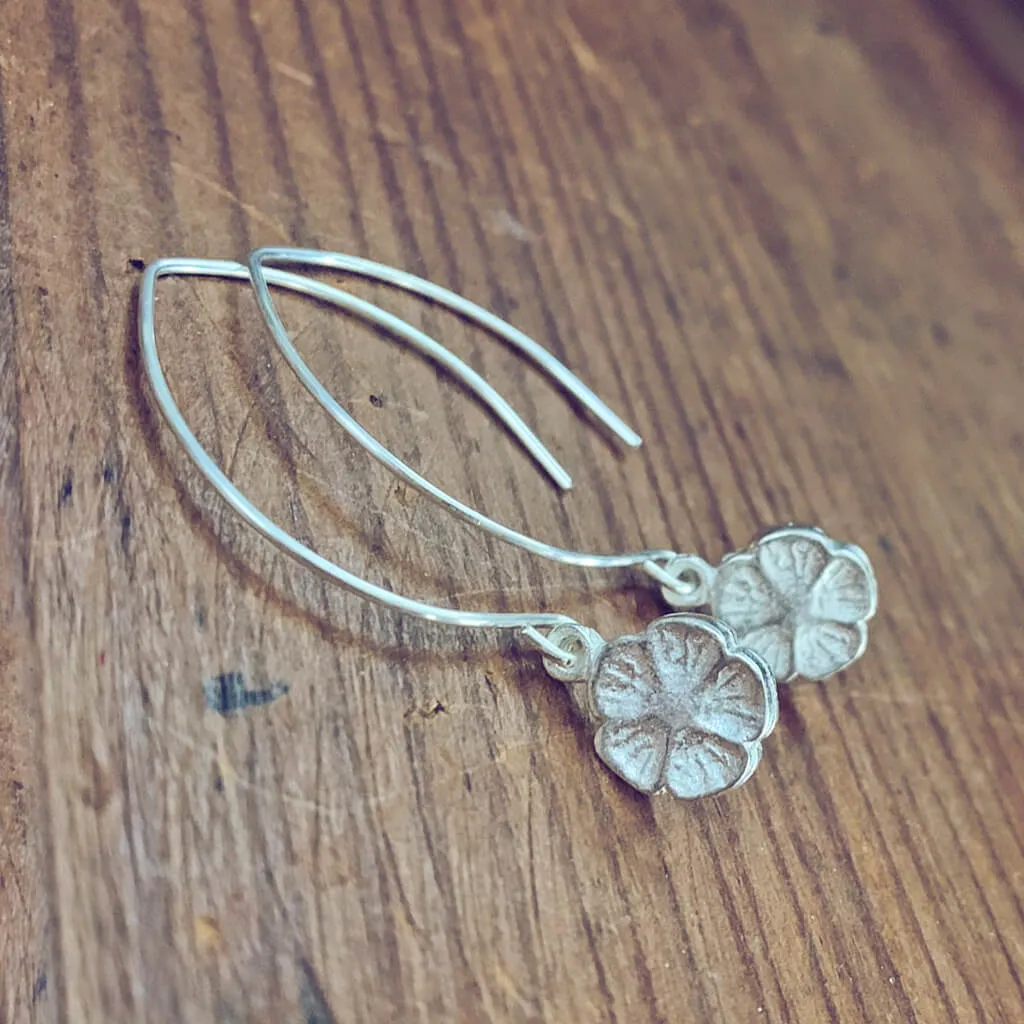 spring blossom // silver-plated baby botanical flower blossom charm earrings