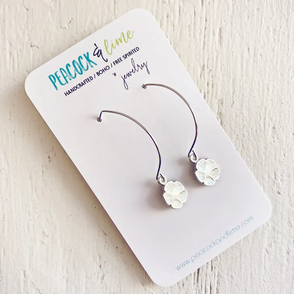 spring blossom // silver-plated baby botanical flower blossom charm earrings