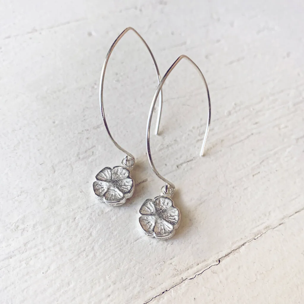 spring blossom // silver-plated baby botanical flower blossom charm earrings