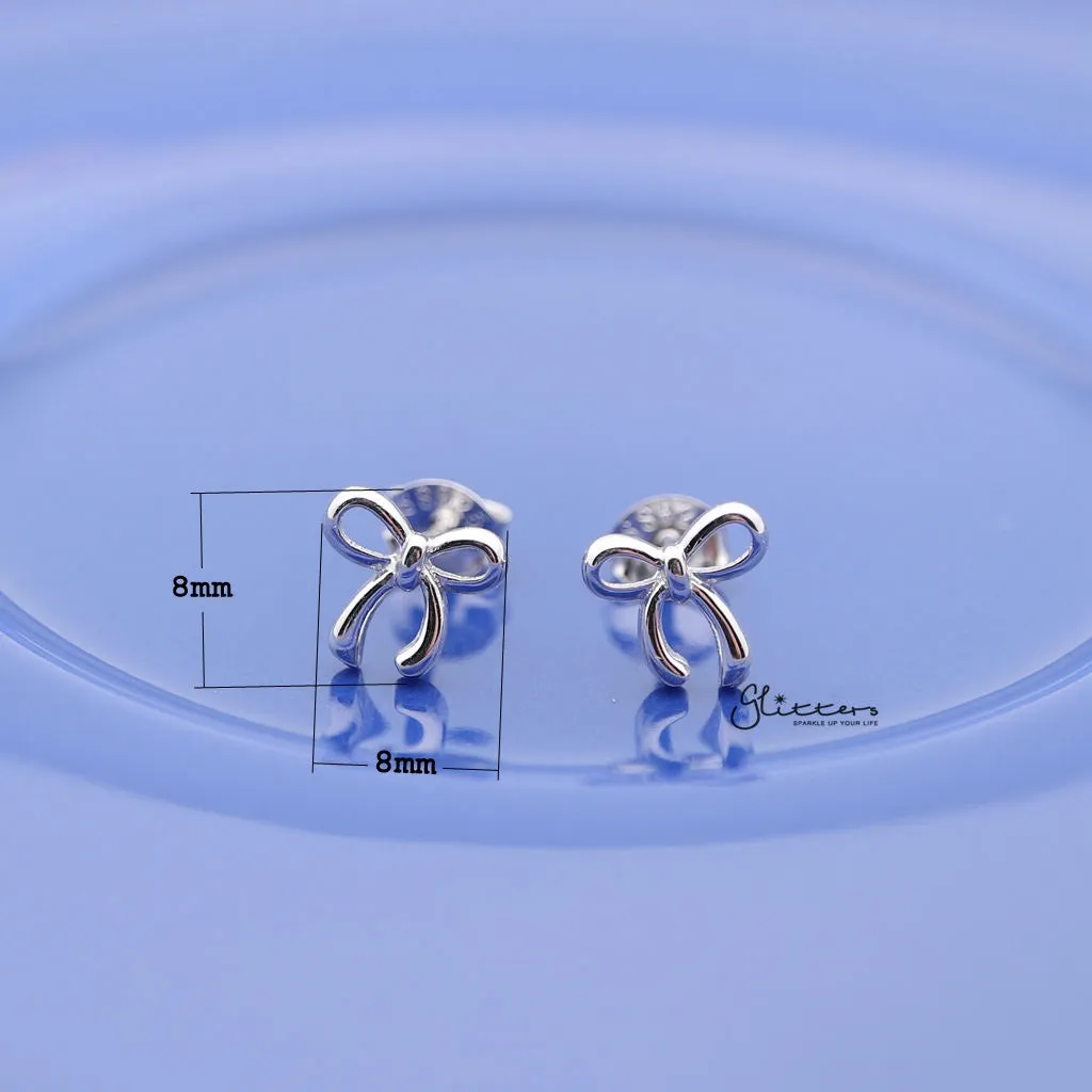 Sterling Silver Bow Women's Stud Earrings