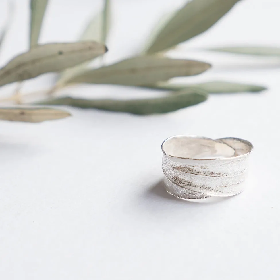 Sterling Silver Ring - Double Wrapped Olive Leaf