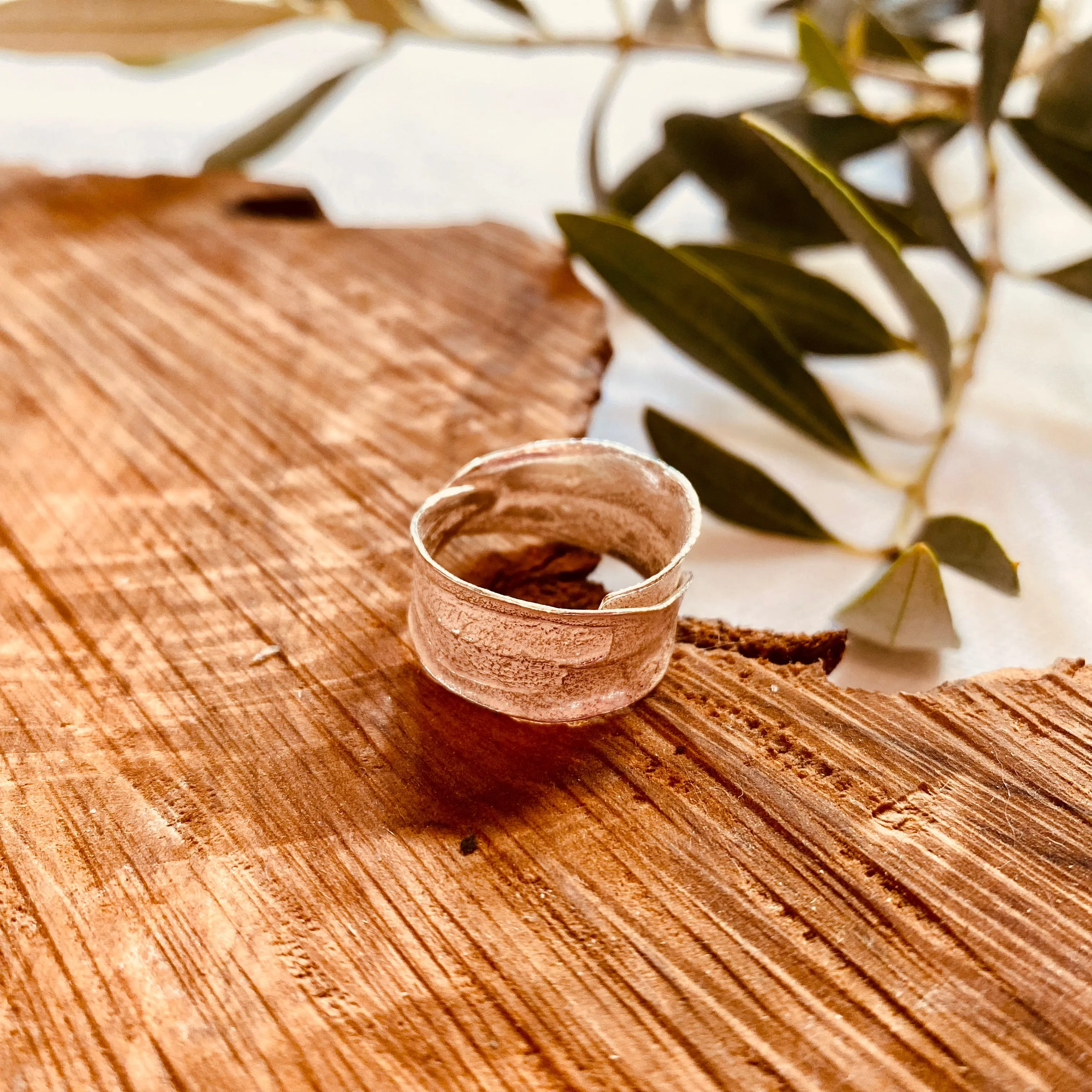 Sterling Silver Ring - Double Wrapped Olive Leaf