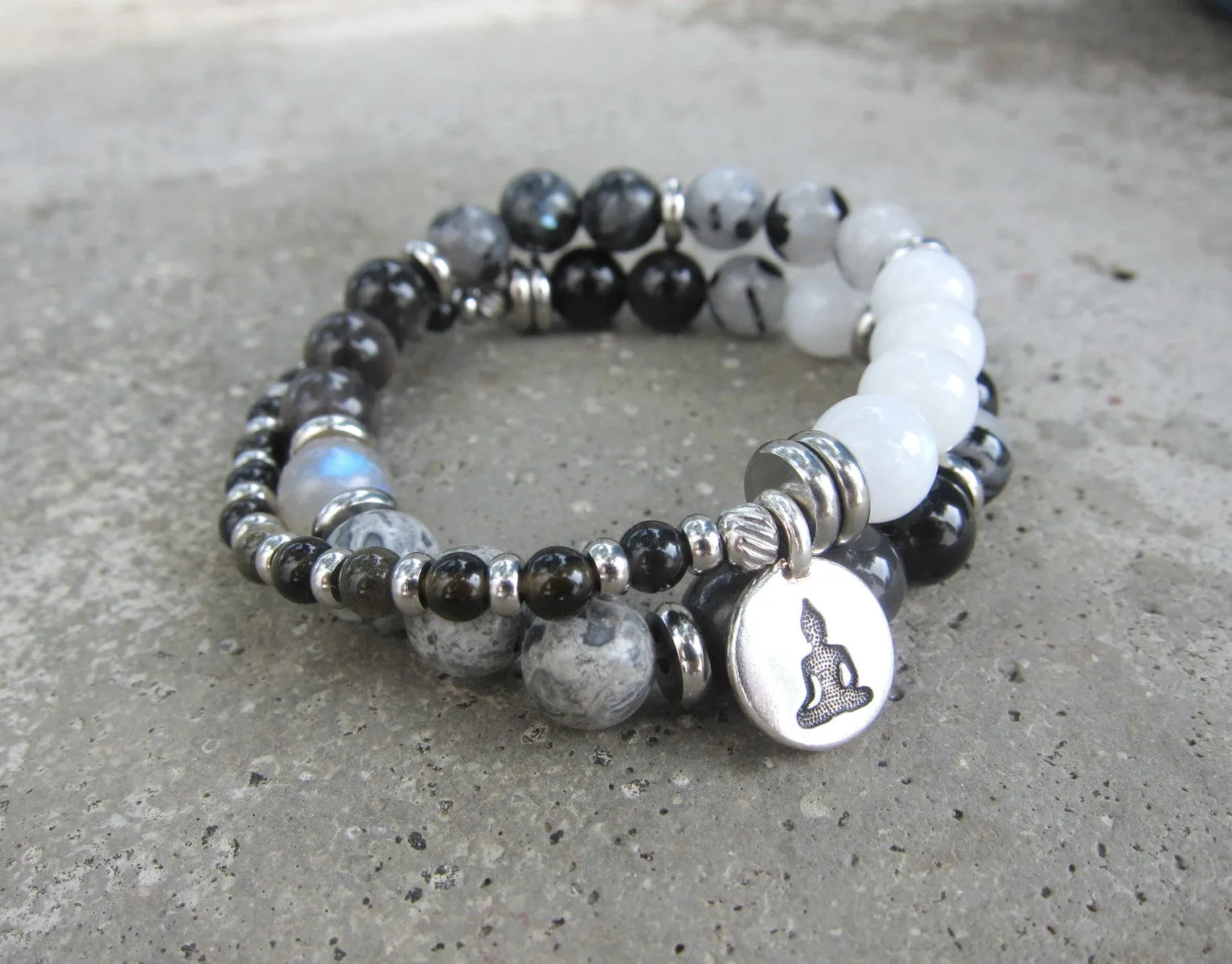 The Shadow Moon Mala Bracelet in 27 Beads