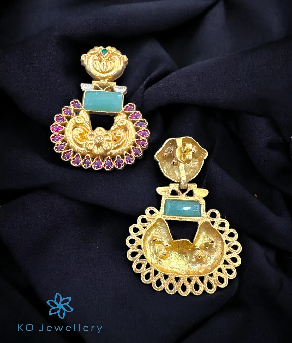 The Silver Peacock Kundan Earrings