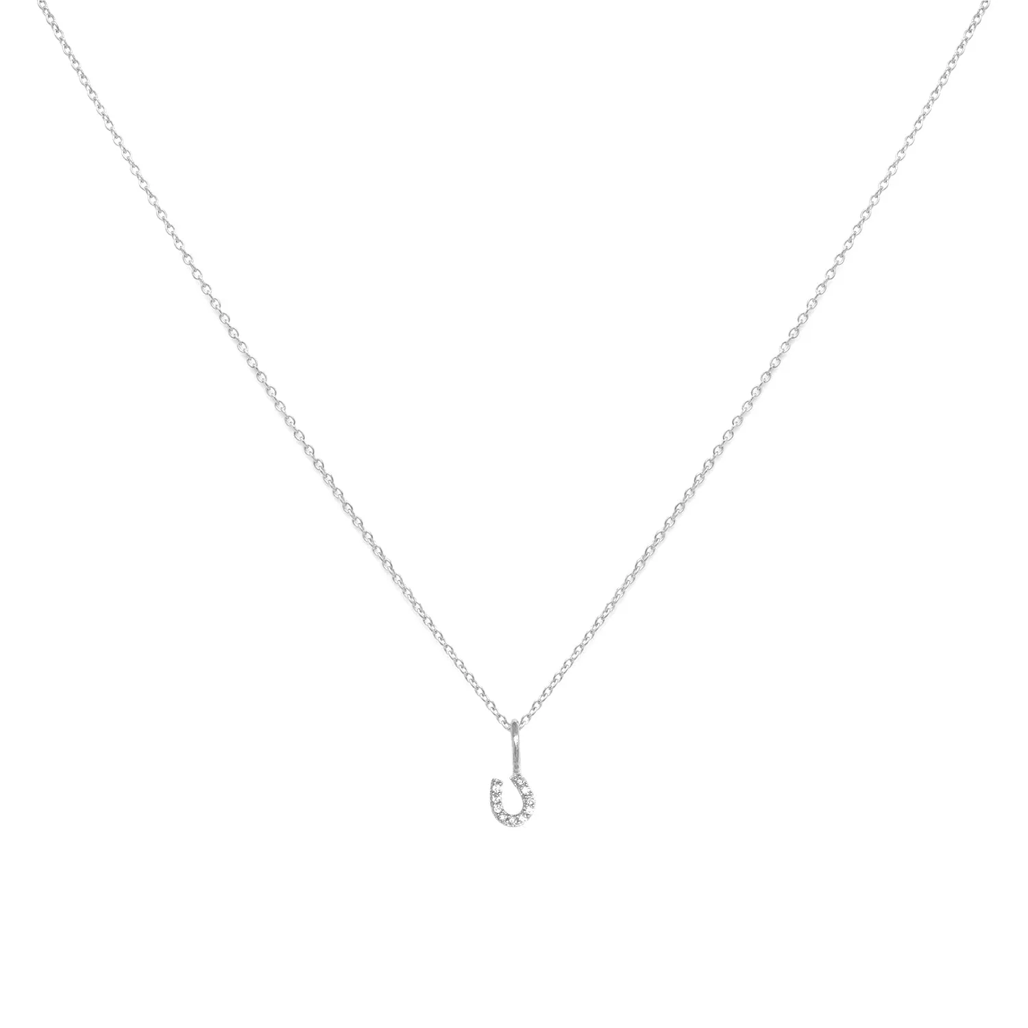 Tiny Horseshoe Necklace | Silver