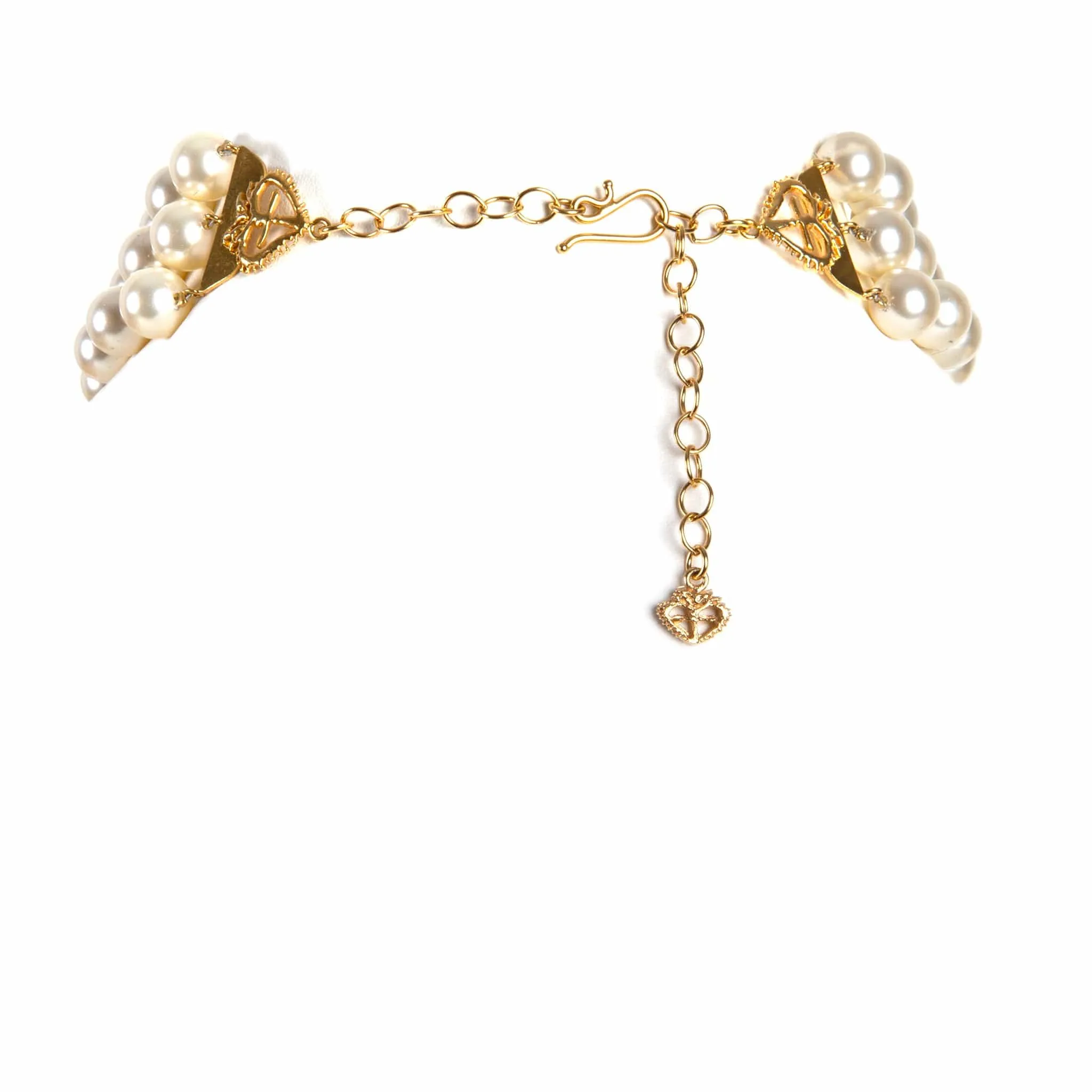 Triple Iconic Pearl Choker - Cream