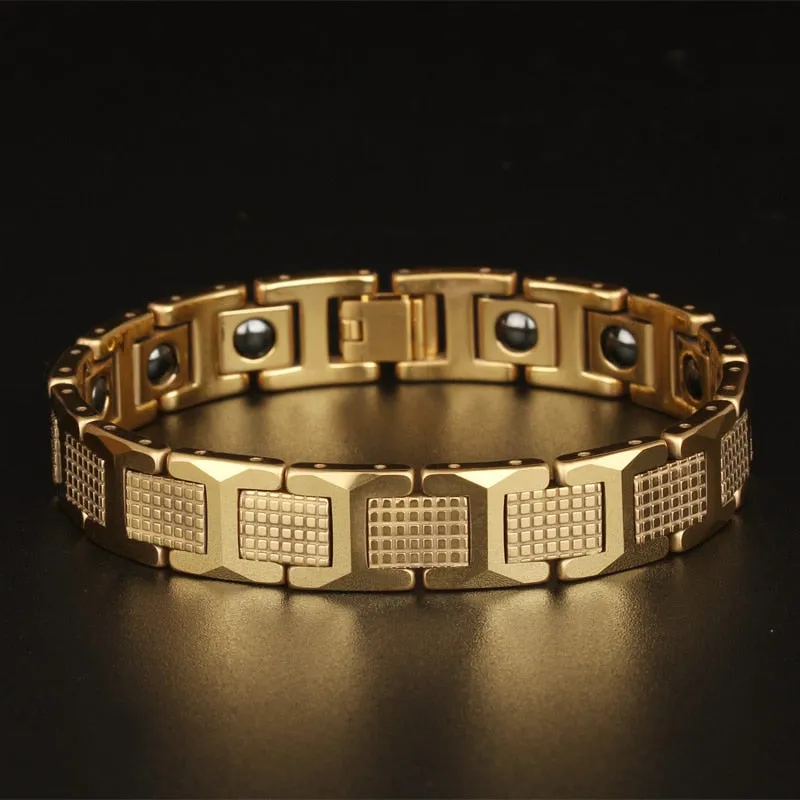 Tungsten Steel Black Germanium Magnetic Bracelet