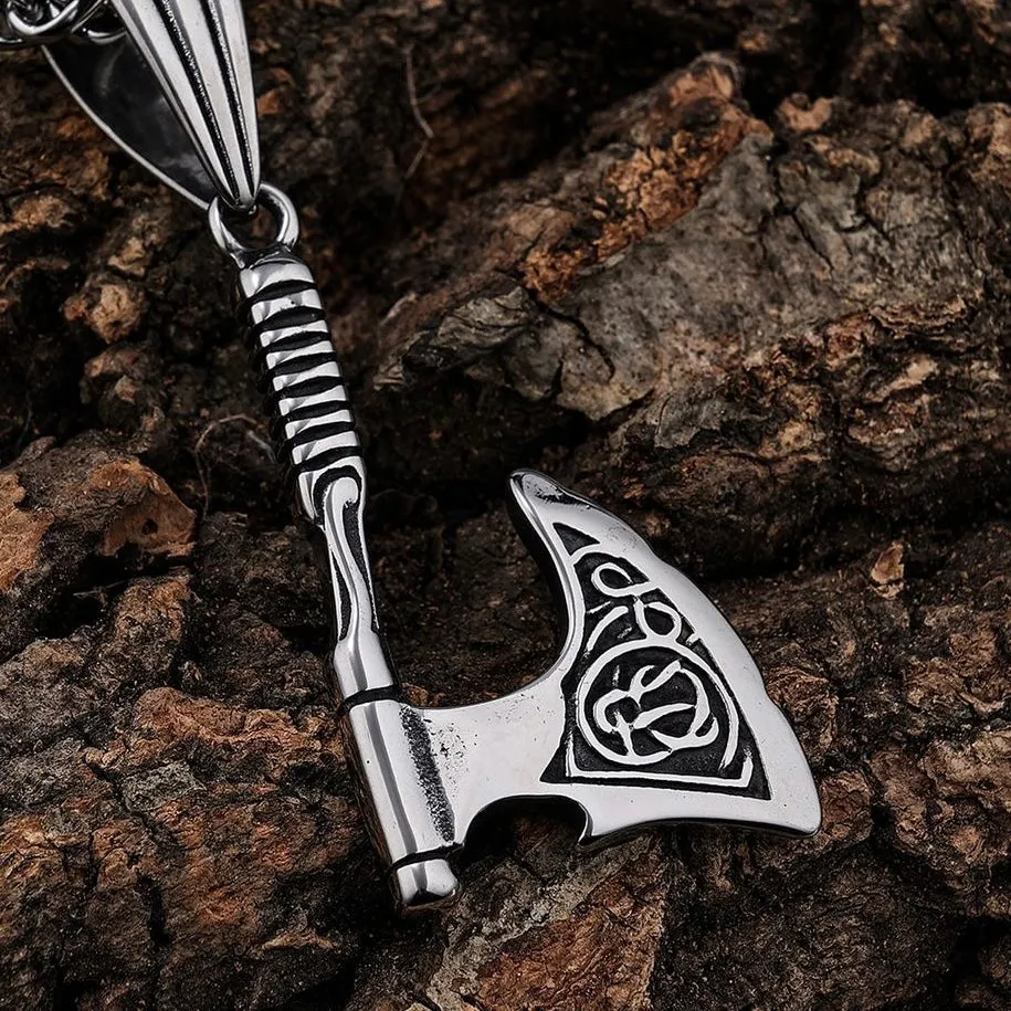 Viking Battle Axe Pendant - Necklace (740)