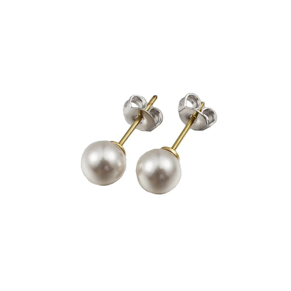 Vivienne “Brave” 18k Gold Plated Pearl Stud Earrings