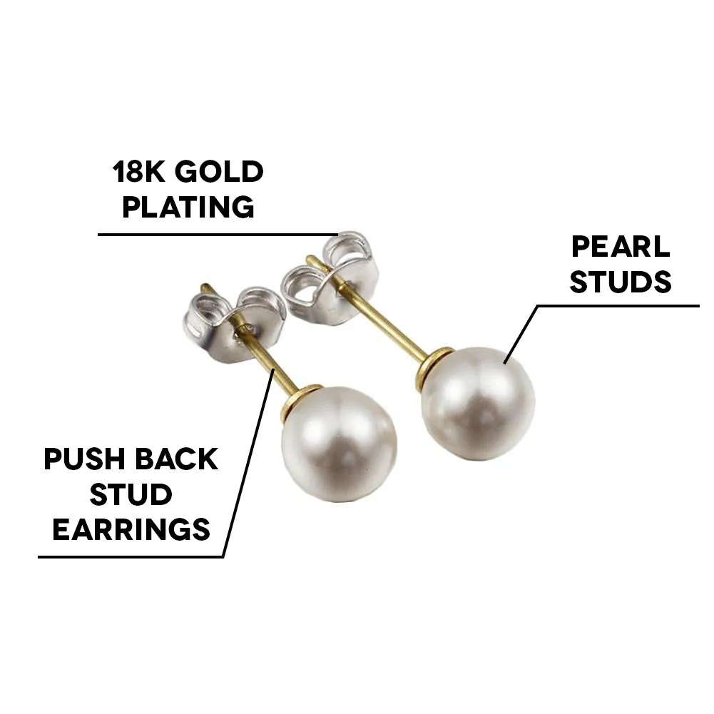 Vivienne “Brave” 18k Gold Plated Pearl Stud Earrings