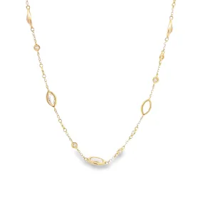 WD1253 1kt gold white topaz and diamond necklace