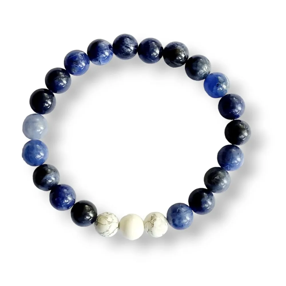 White Howlite and Sodalite Bracelet Set