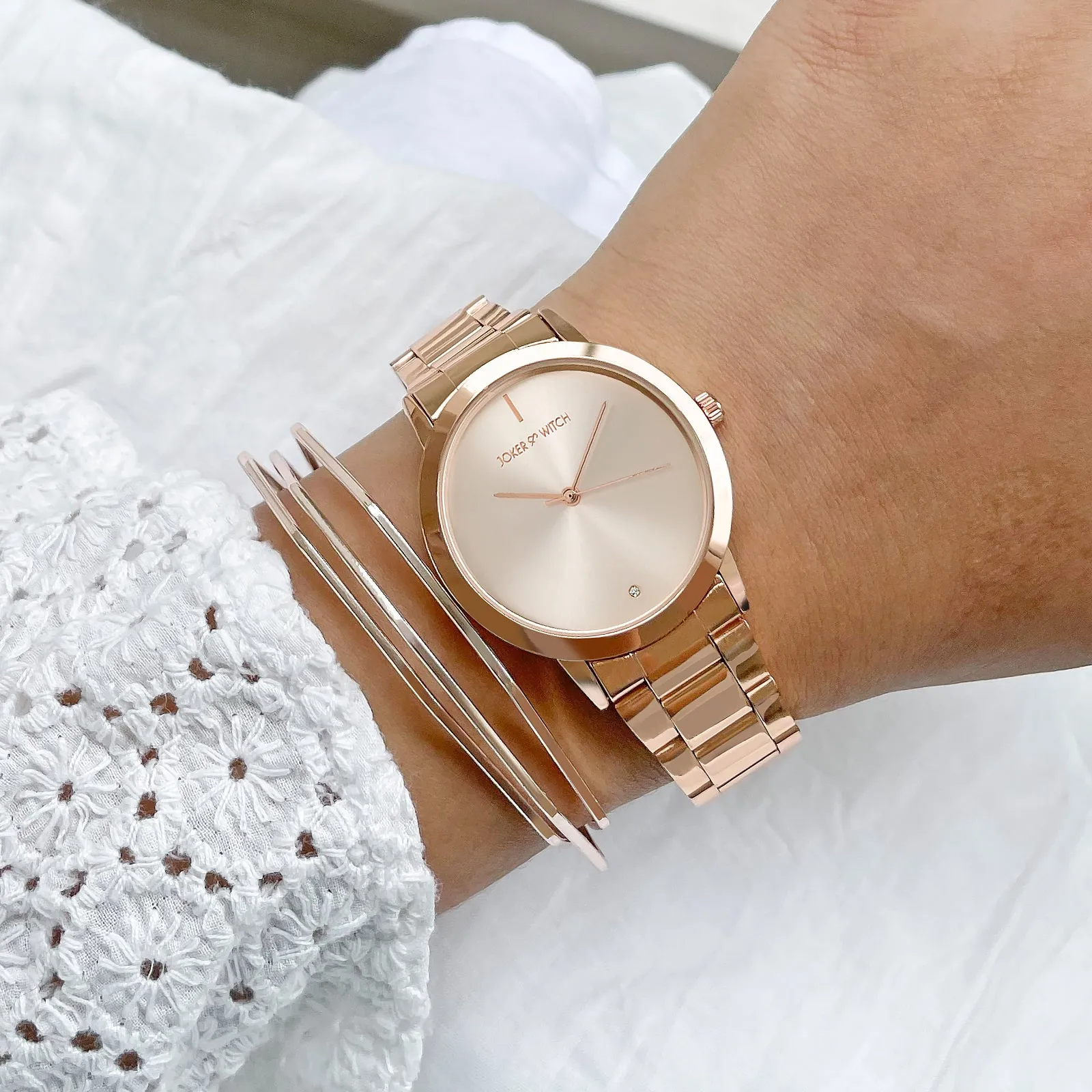 Zooey Rosegold Watch Bracelet Stack